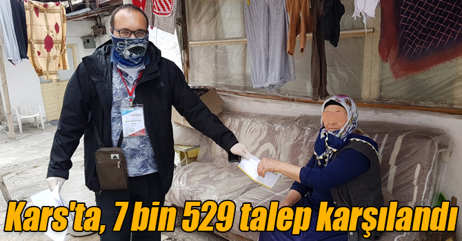 Kars'ta, “Vefa Sosyal Destek Grubu” 7 bin 529 talebi karşıladı