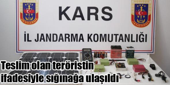 Teslim olan teröristin ifadesiyle sığınağa ulaşıldı