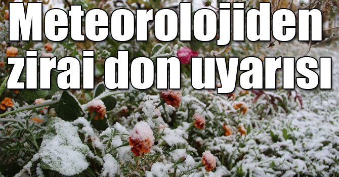 Meteorolojiden “zirai don” uyarısı