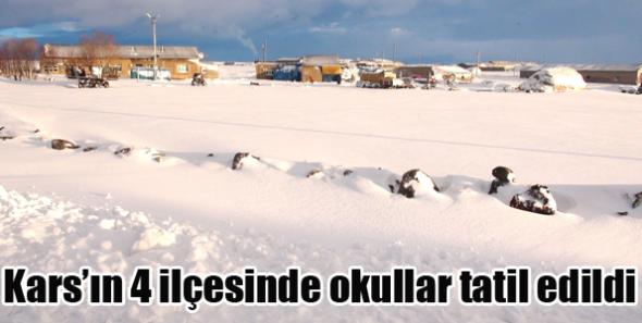 Kars’ın 4 ilçesinde okullar tatil edildi