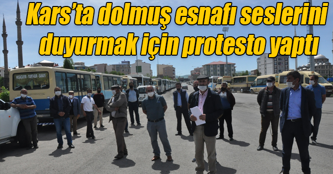 Kars’ta dolmuş esnafı seslerini duyurmak için protesto yaptı