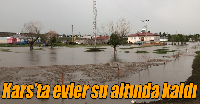 Kars’ta sağanak sonrası ev ve araziler sular altında kaldı