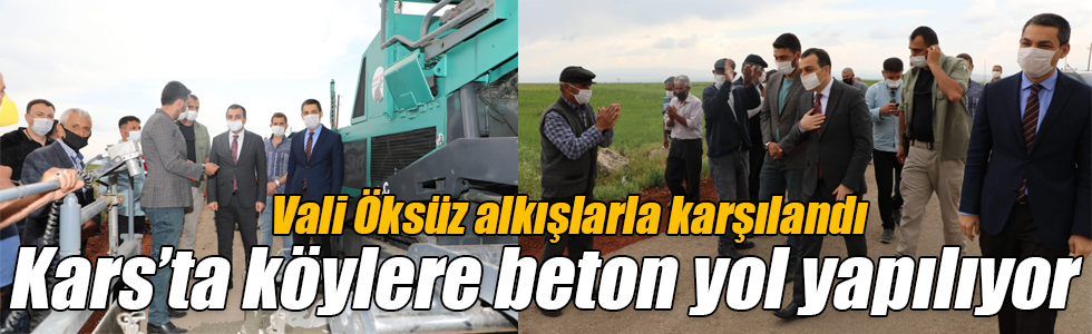 Kars’ta köylere beton yol yapılıyor