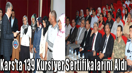 Kars'ta 139 Kursiyer Sertifikalarını Aldı