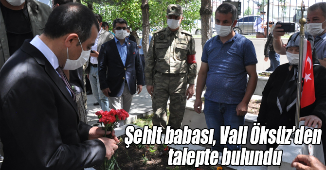 Şehit babası, Vali Öksüz’den talepte bulundu