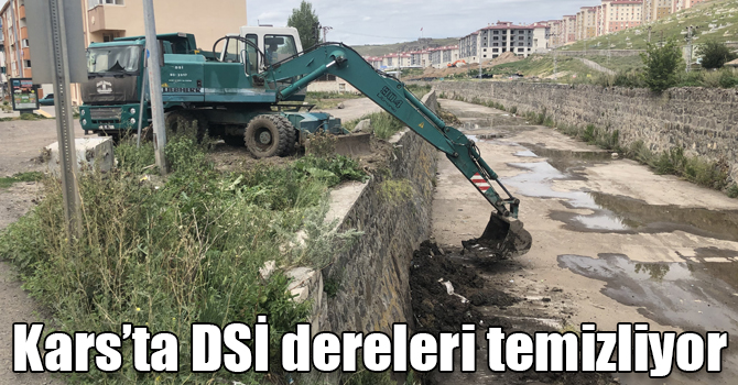 Kars’ta DSİ dereleri temizliyor