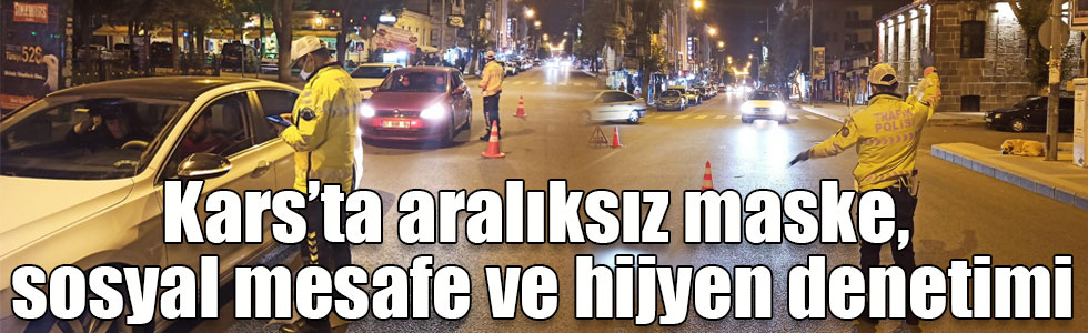 Kars’ta aralıksız maske, sosyal mesafe ve hijyen denetimi