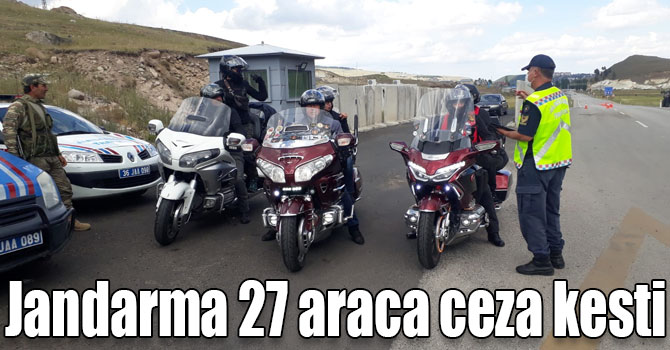 Jandarma 27 araca ceza kesti