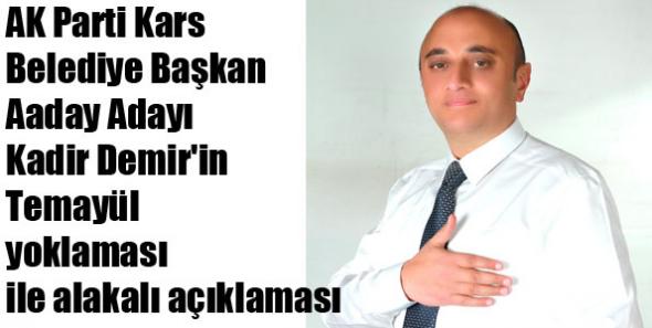 Kadir Demir’in Temayül yoklaması ile alakalı açıklaması