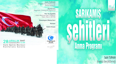 AGD’den Sarıkamış Şehitlerini Anma Programı