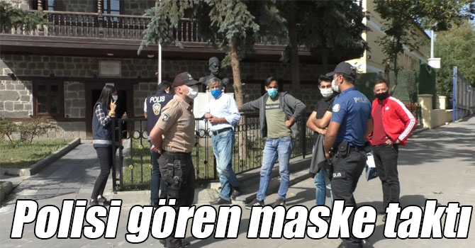 Kars’ta polisi gören maske taktı