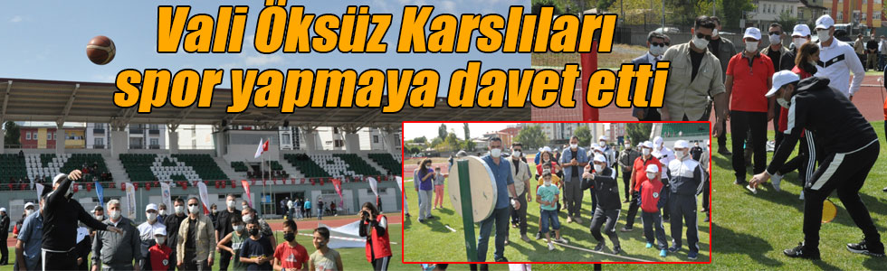 Vali Öksüz Karslıları spor yapmaya davet etti