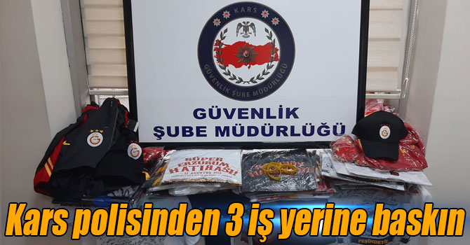 Kars polisinden 3 iş yerine baskın