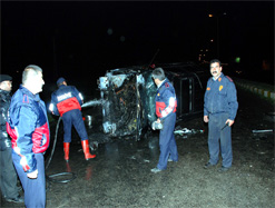 Kars’ta LPG’li Jeep kaza yaptı