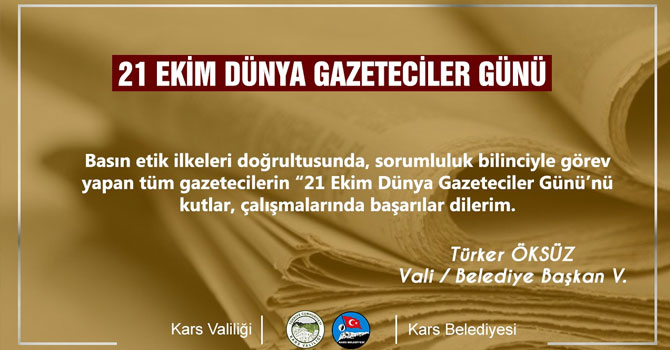 Vali Öksüz'ün Dünya Gazeteciler Günü mesajı