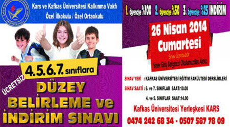 KAKÜV’den Düzey Belirleme ve İndirim Sınavı