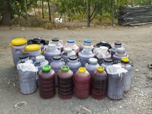Elazığ'da kaçak üretilen 1050 litre şarap ele geçirildi