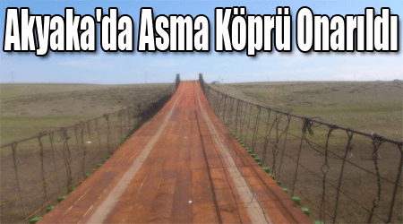 Akyaka'da Asma Köprü Onarıldı