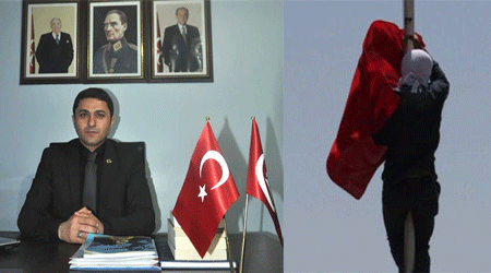 Türk Bayrağını indirilmesine ülkücülerden tepki