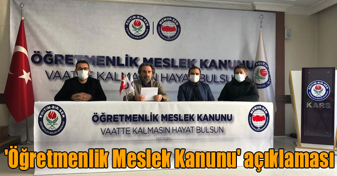 Kars Eğitim Bir-Sen’den 'Öğretmenlik Meslek Kanunu' açıklaması