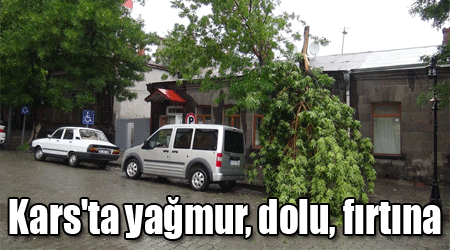 Kars'ta yağmur, dolu, fırtına