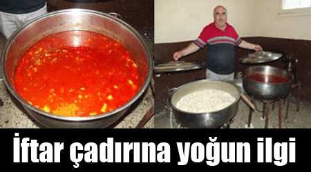 İftar çadırına yoğun ilgi