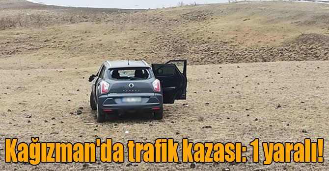 Kağızman'da trafik kazası: 1 yaralı!