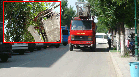 Kars İtfaiyesinden arı operasyonu