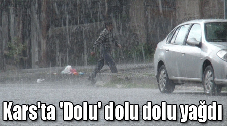 Kars'ta 'Dolu' dolu dolu yağdı