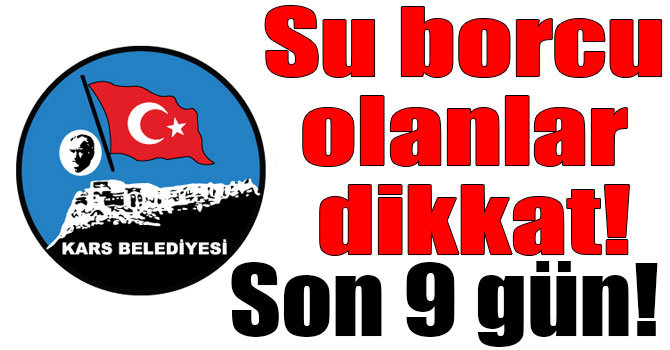 Su borcu olanlar dikkat! Son 9 gün!