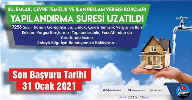 Kars'ta yapılandırmada başvuru süresi uzatıldı