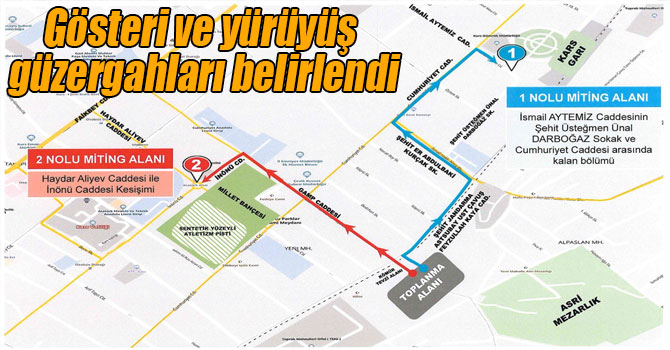 Kars’ta 2021 yılı gösteri ve yürüyüş güzergahları belirlendi