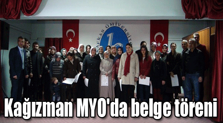 Kağızman MYO'da belge töreni