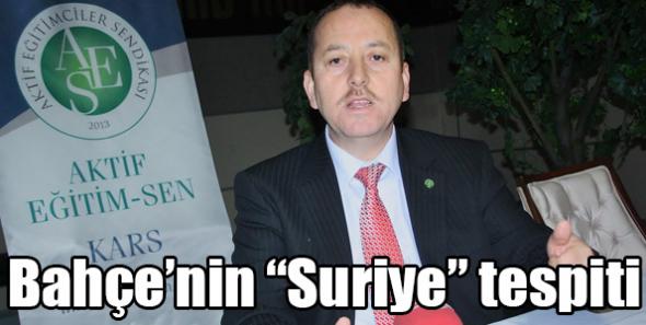 Bahçe’nin “Suriye” tespiti
