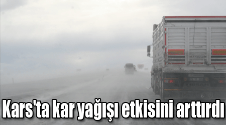 Kars'ta kar yağışı etkisini arttırdı