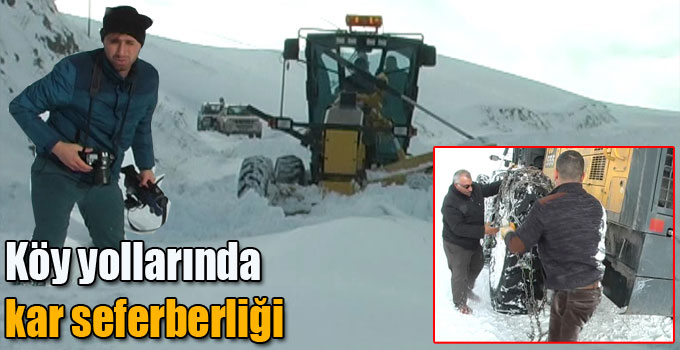 Köy yollarında kar seferberliği