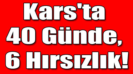 Kars'ta 40 Günde, 6 Hırsızlık!