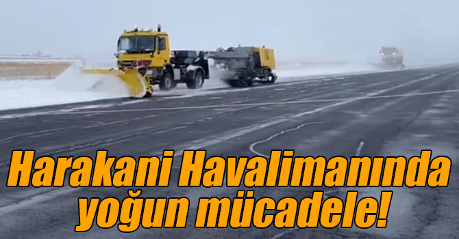 Kars Harakani Havalimanında kar ve buzlanmaya karşı yoğun mücadele