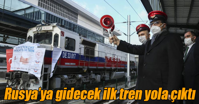 Türkiye’den Çin’e gidecek Bor treni ve Rusya’ya gidecek olan ilk blok ihracat treni Ankara Gar’ından yola çıktı