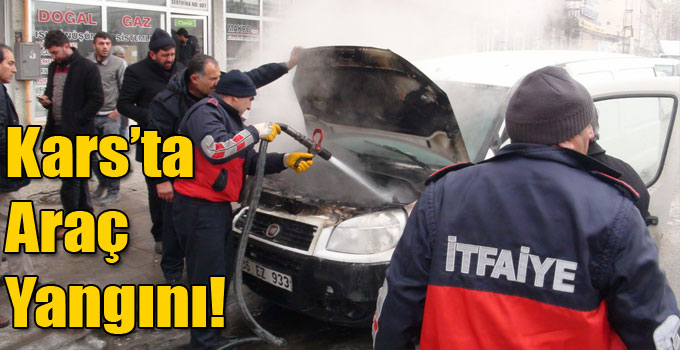 Kars’ta Araç Yangını!