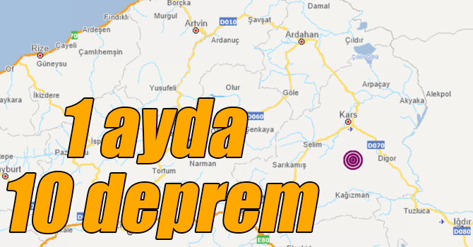 Kars’ta 1 ayda 10 deprem meydana geldi