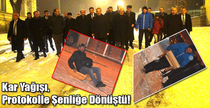 Kar Yağışı, Protokolle Şenliğe Dönüştü!