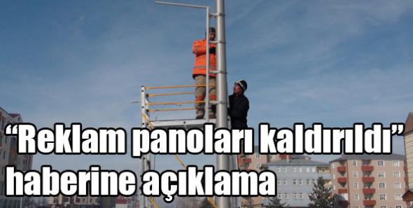 'Reklam panoları kaldırıldı' haberine açıklama