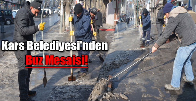 Kars Belediyesi'nden Buz Mesaisi!