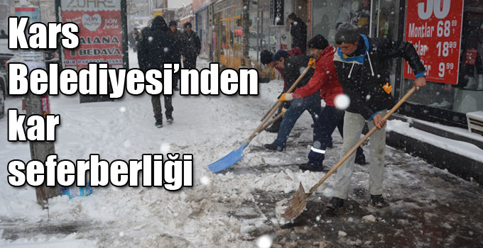 Kars Belediyesi’nden kar seferberliği