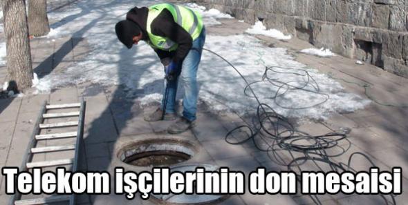 Telekom işçilerinin don mesaisi