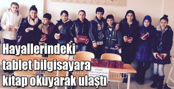 Hayallerindeki tablet bilgisayara kitap okuyarak ulaştı