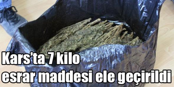 Kars’ta 7 kilo esrar maddesi ele geçirildi