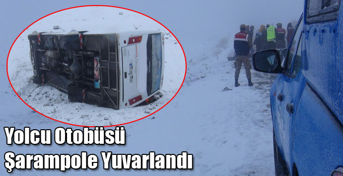 Yolcu Otobüsü Şarampole Yuvarlandı