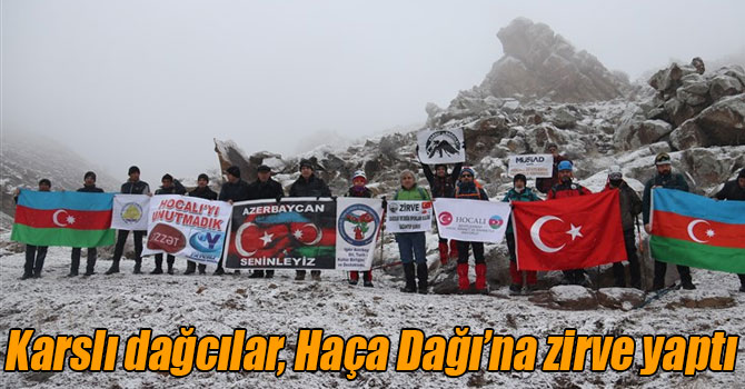 Karslı dağcılar, Haça Dağı’na zirve yaptı